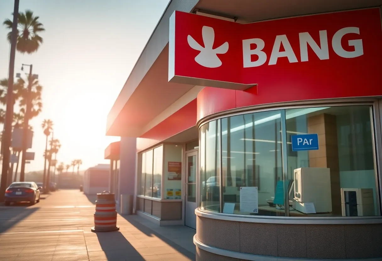 A currency exchange office affected by cash reporting regulations in Southern California