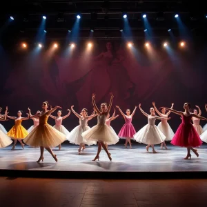 Dancers performing on stage in a ballet production