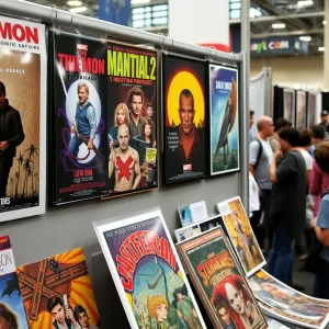 Alternative movie posters displayed at CODA's booth during San Diego Comic-Con 2024.