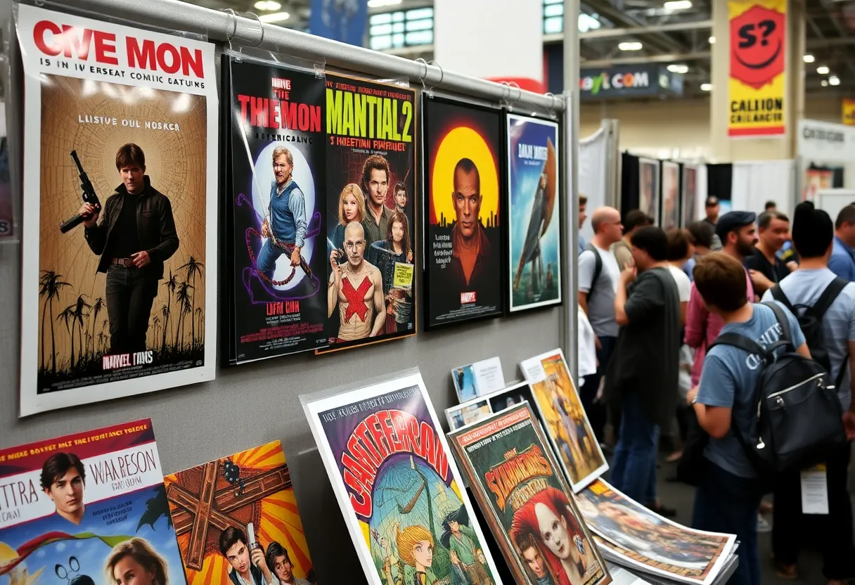 Alternative movie posters displayed at CODA's booth during San Diego Comic-Con 2024.