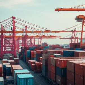 Reduced activity at the container port reflecting trade war effects