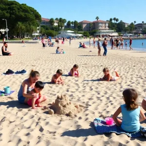 Families enjoying activities at Coronado Island Beach