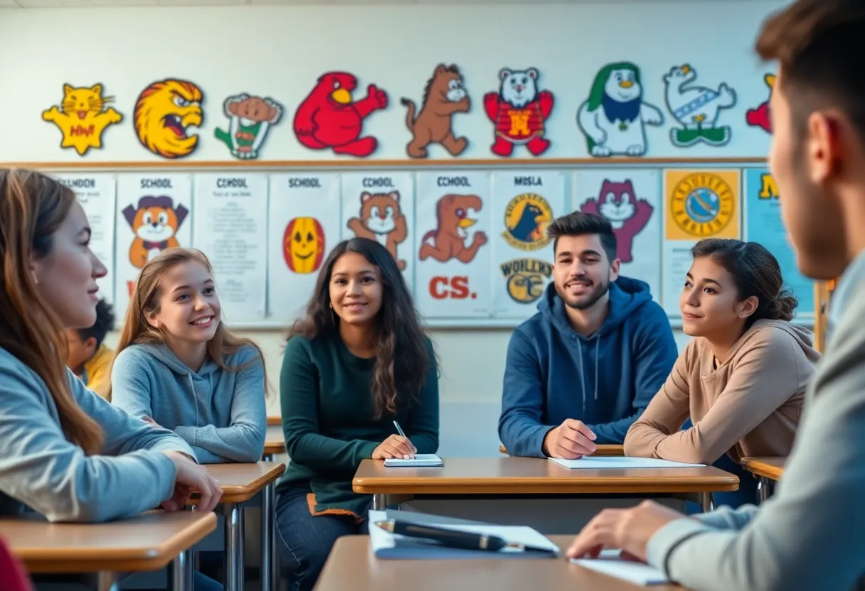 Students of various backgrounds discussing educational concepts