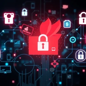 Illustration depicting digital security vulnerabilities in food delivery services