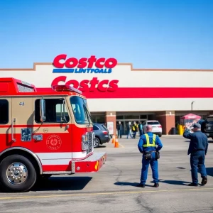 Firefighters responding to a gas leak at Costco in La Mesa