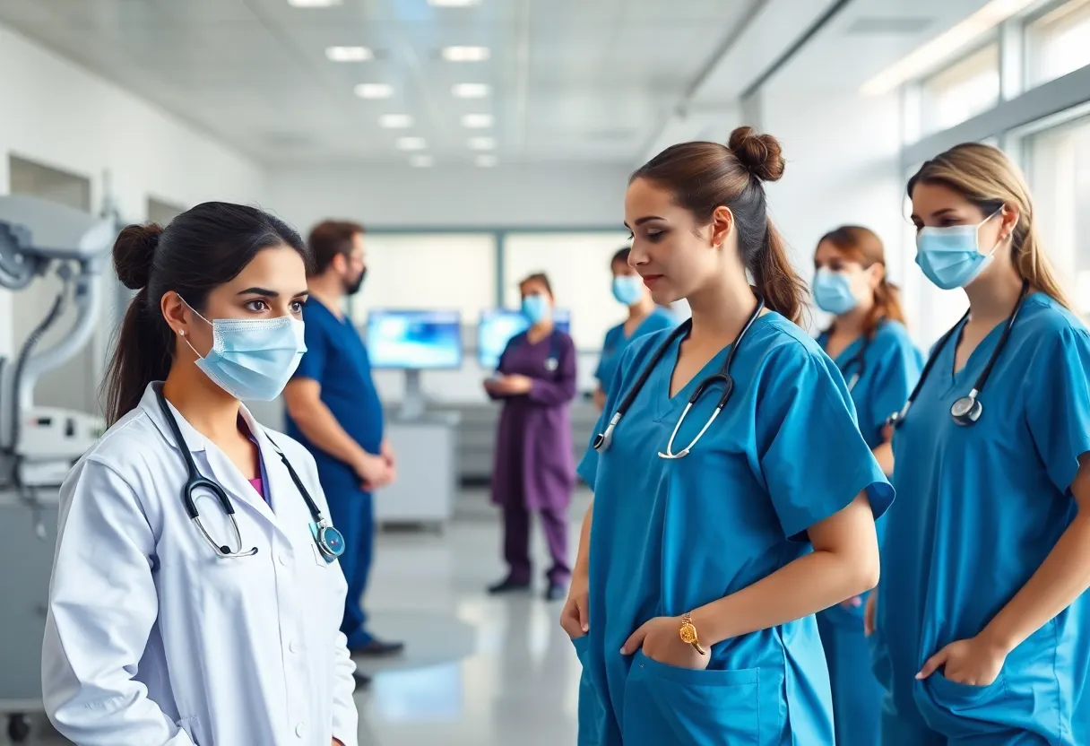 Modern healthcare staffing solution with nurses and technology