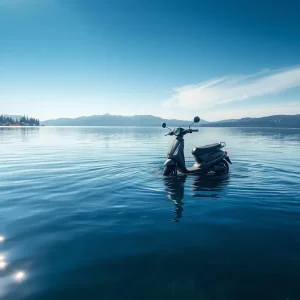 Lake Shasta with underwater scooter