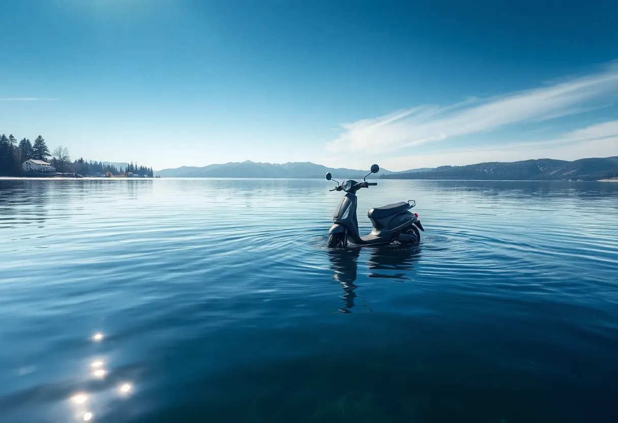 Lake Shasta with underwater scooter
