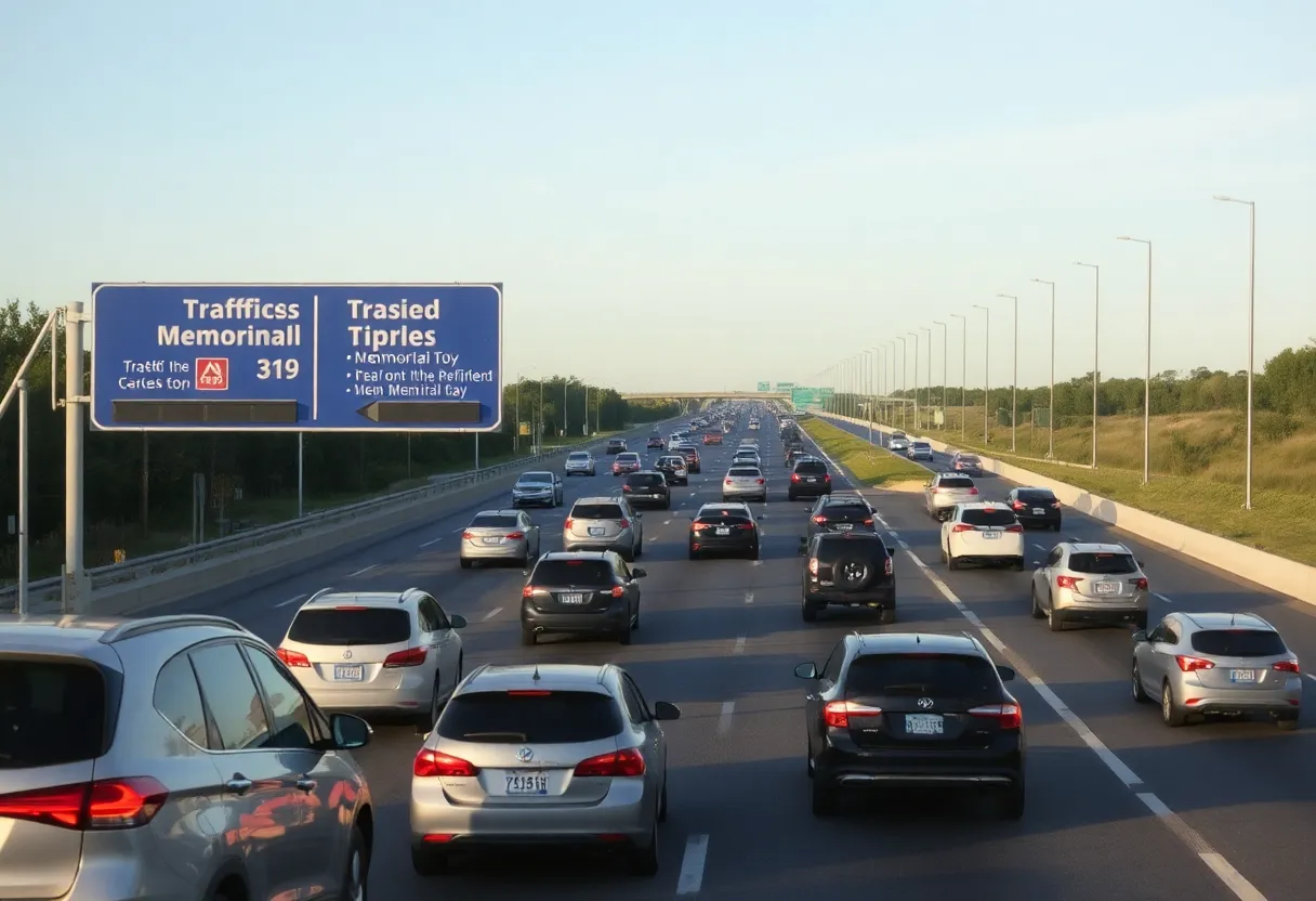 Heavy traffic on the highway during Memorial Day weekend