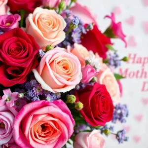 A beautiful bouquet of roses and lisianthus for Mother's Day