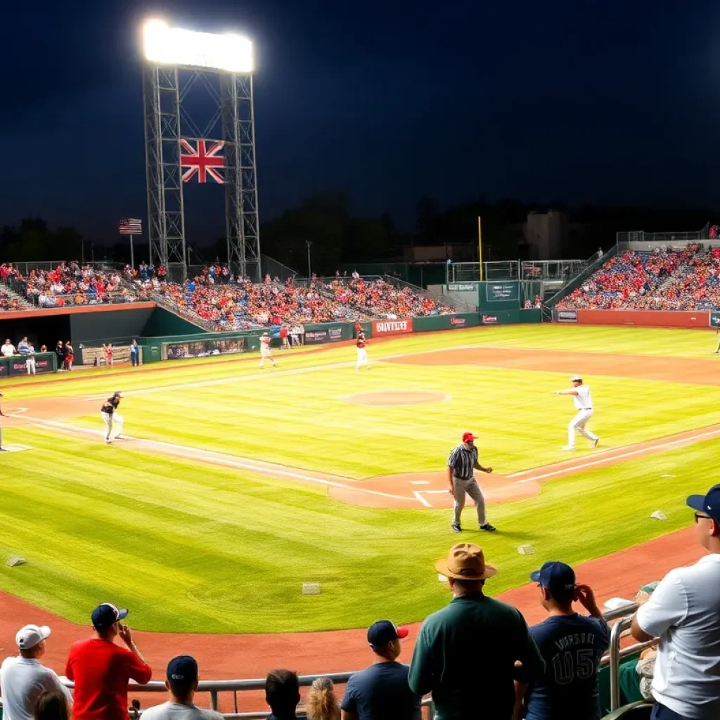 Baseball players from Nevada and SDSU in action at Don Weir Field
