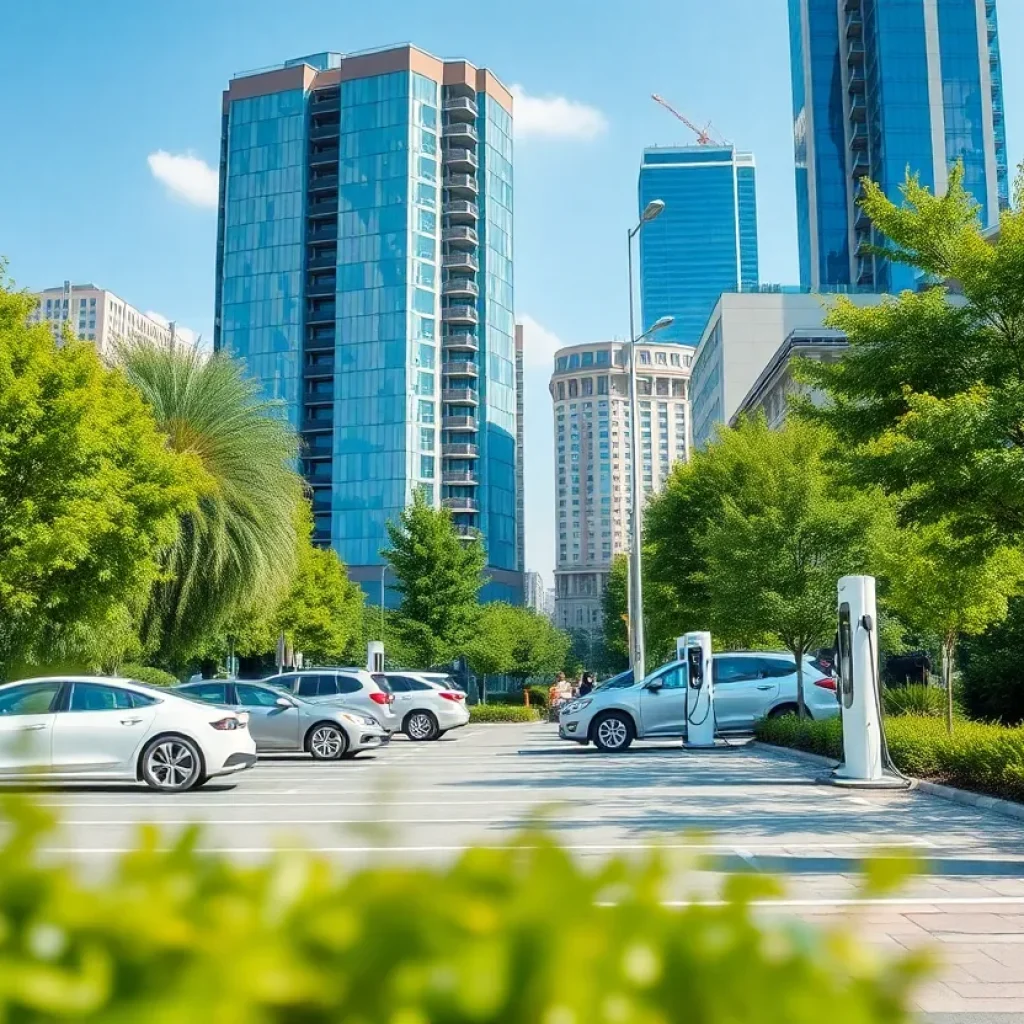 Electric vehicles in an urban setting promoting sustainability