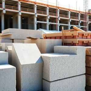 Collection of non-combustible construction materials including concrete and steel.