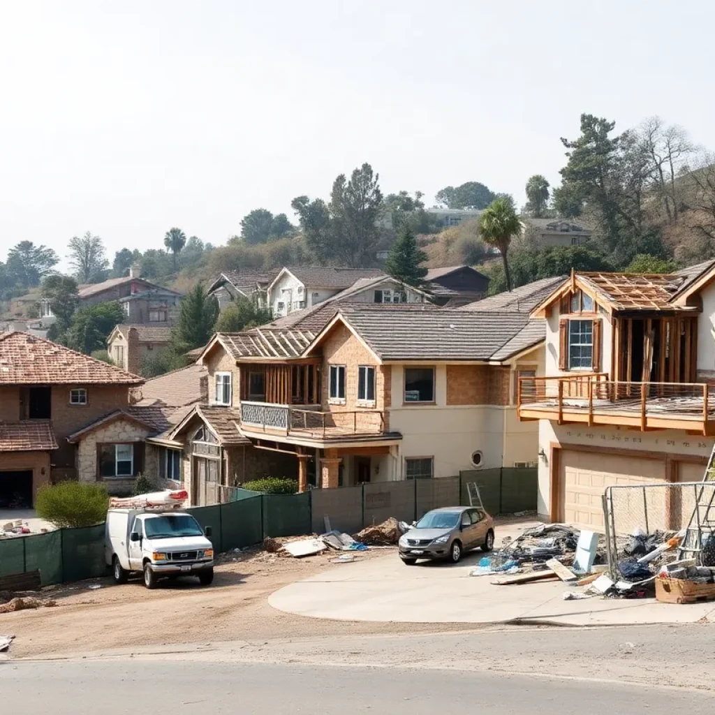 Homes being rebuilt in Pacific Palisades after wildfire destruction