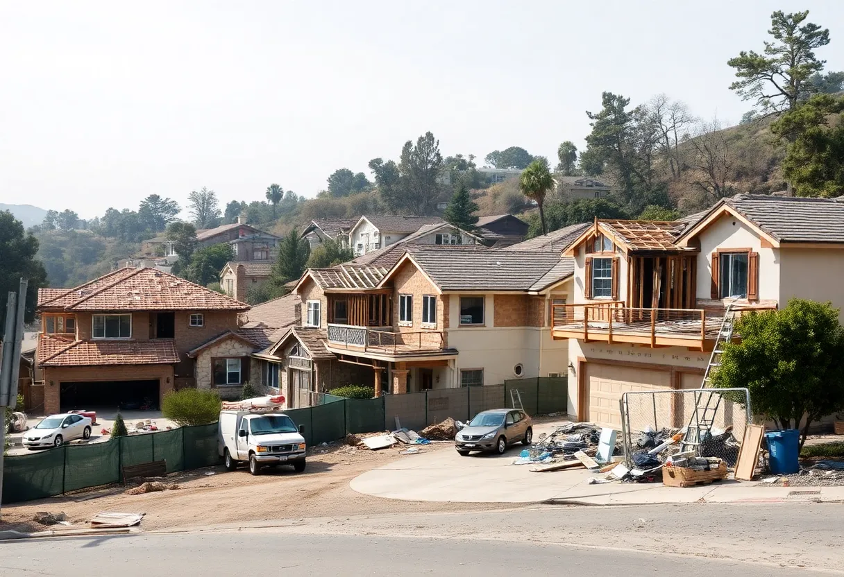 Homes being rebuilt in Pacific Palisades after wildfire destruction