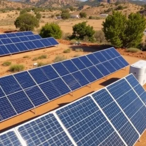 Solar panels and battery storage facility in San Diego