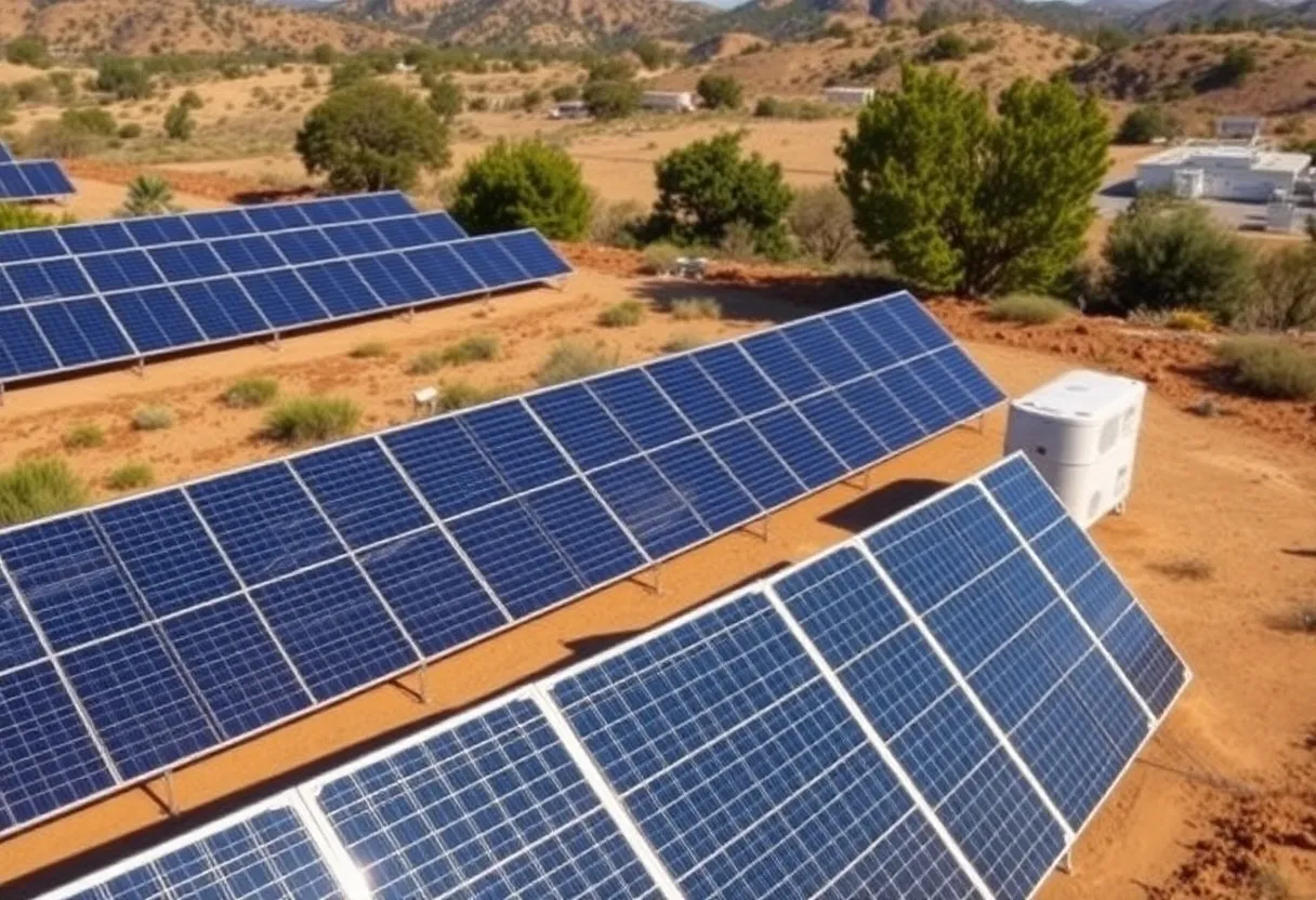 Solar panels and battery storage facility in San Diego