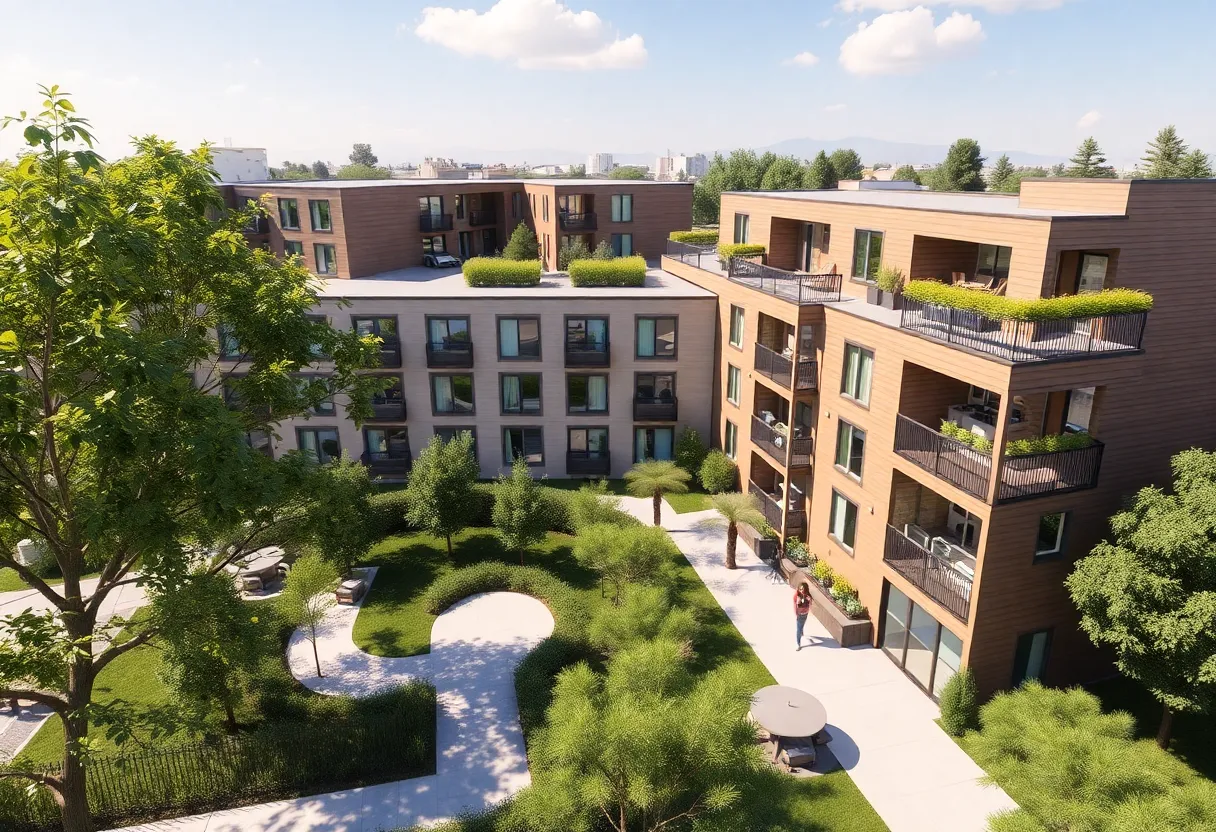 Conceptual design of an affordable housing complex in San Diego