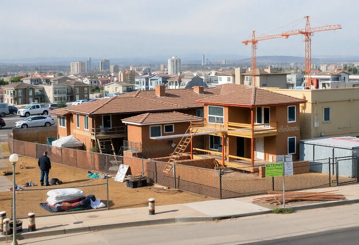 Construction site for affordable housing in San Diego