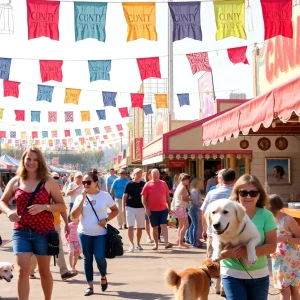 Families and pets enjoying the San Diego County Fair