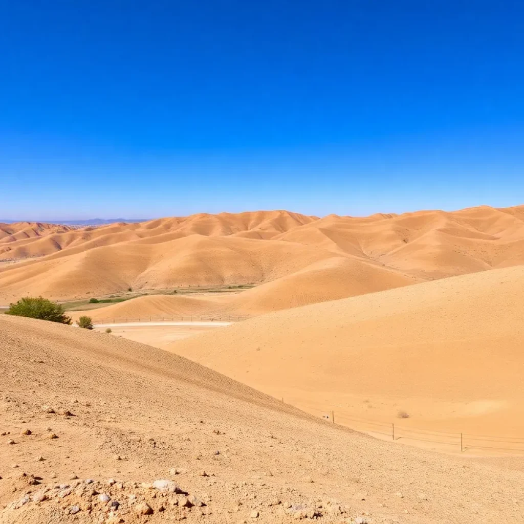 Sunny landscape in San Diego during a heatwave