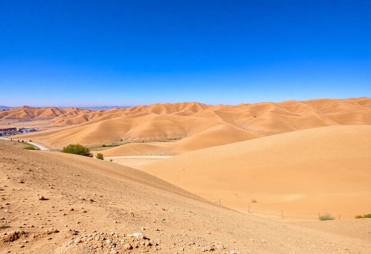 Sunny landscape in San Diego during a heatwave