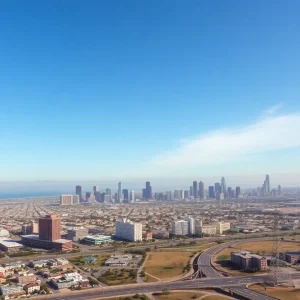 Aerial view of San Diego highlighting infrastructure at risk of land subsidence.