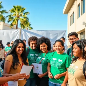 Community members participating in a public health initiative in San Diego