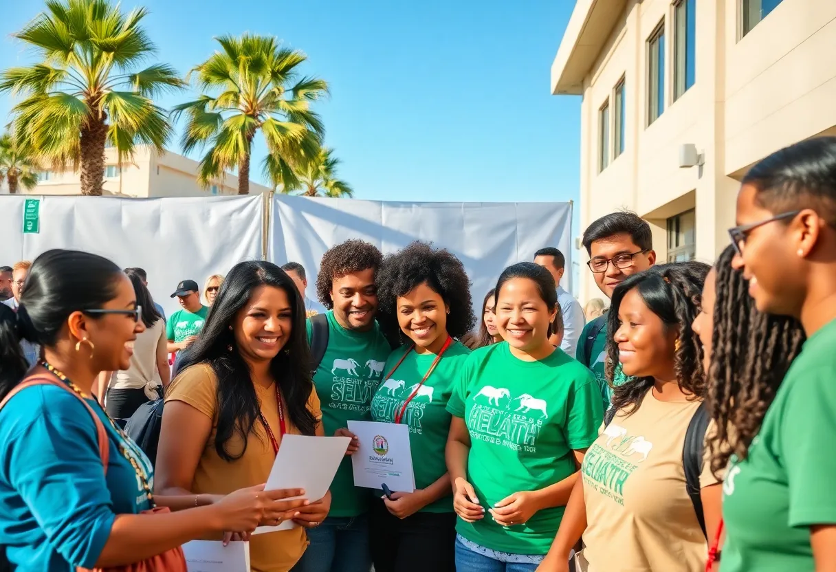 Community members participating in a public health initiative in San Diego