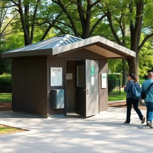Public restroom in San Diego park
