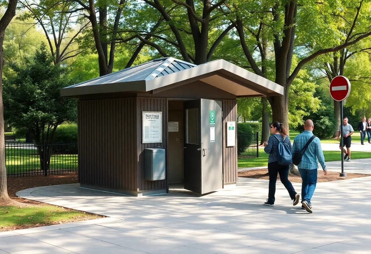 Public restroom in San Diego park