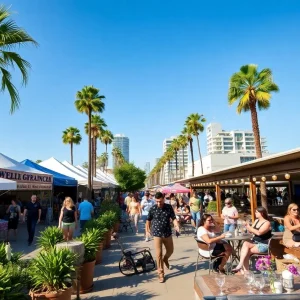A collage of summer events in San Diego including a wine festival and outdoor concerts.