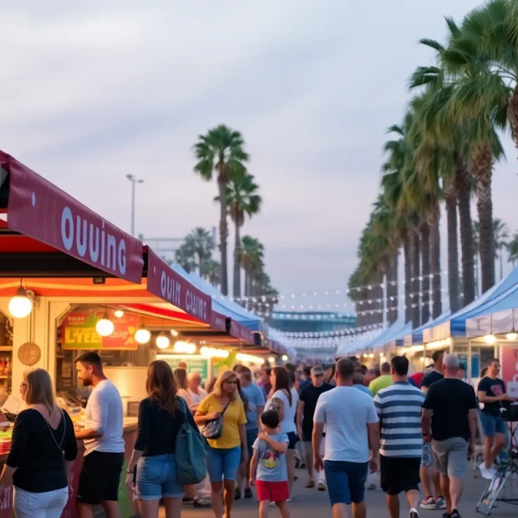 A collage of San Diego events featuring a festival, concert, and sports activities.
