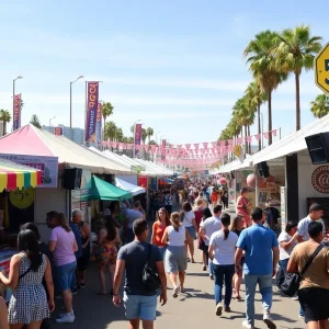 Crowd enjoying San Diego weekend events at a festival.
