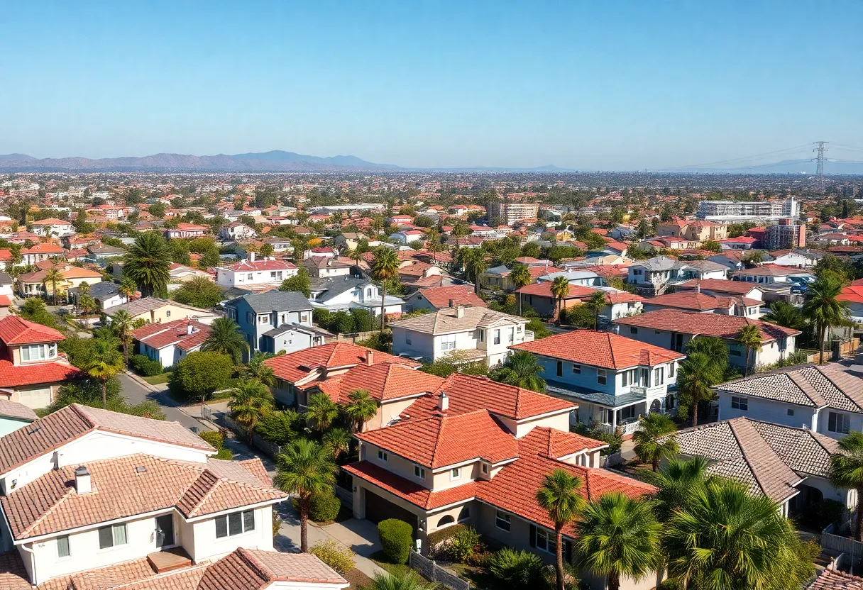 View of Southern California residential neighborhoods