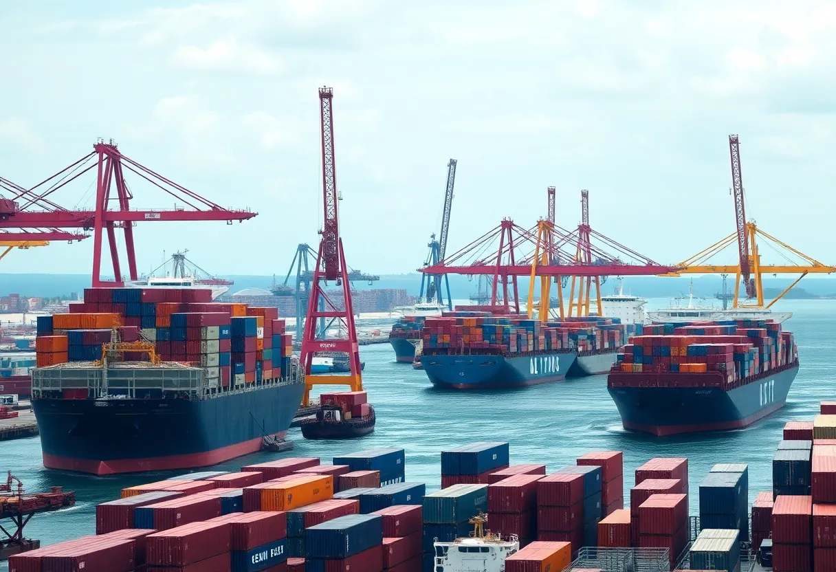 Port of Los Angeles reflecting supply chain challenges due to trade war
