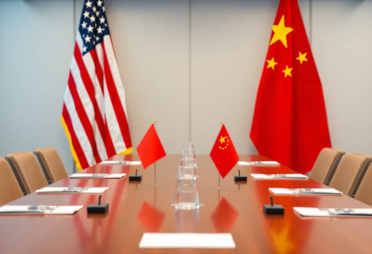 Diplomatic gathering of U.S. and China trade representatives