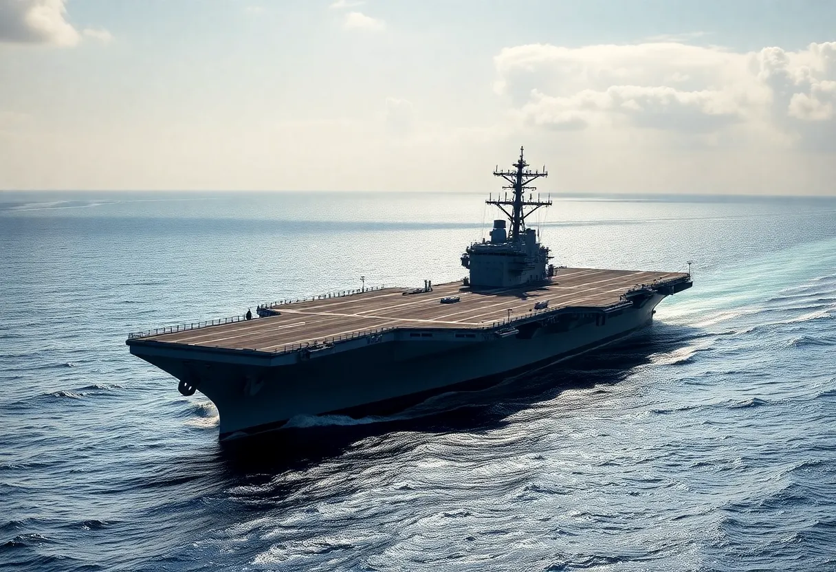 Military aircraft carrier symbolizing U.S. operations in Yemen