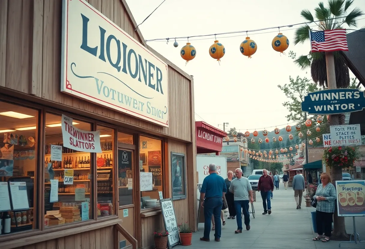 Community celebration at Winters Wine & Liquor for $1 million lottery win
