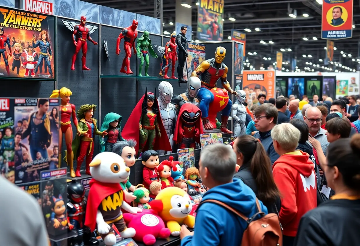 Display of Kidrobot and NECA collectibles at San Diego Comic-Con