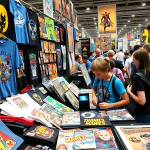Exclusive merchandise display at Wolfgang Industries booth at Comic-Con