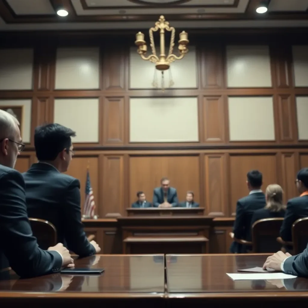 Courtroom scene related to sex trafficking case