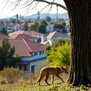 Coyote spotted in a residential area of San Diego