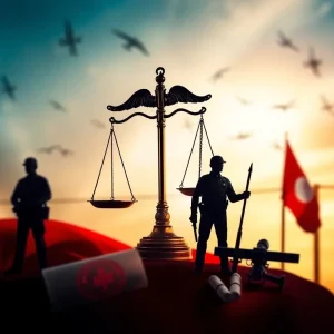 Illustration depicting the theme of drug trafficking and law enforcement actions.
