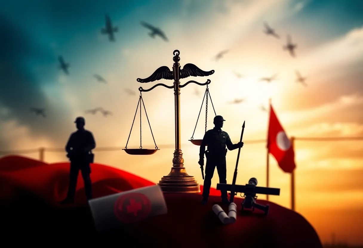 Illustration depicting the theme of drug trafficking and law enforcement actions.