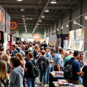 Ignition Press booth at San Diego Comic-Con showcasing comics and merchandise.