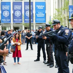 Community members engage in police training scenarios at Inside SDPD event.