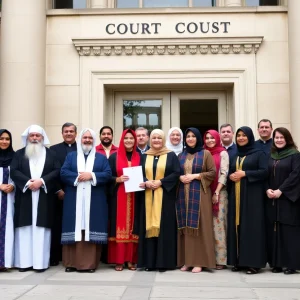 Diverse group of religious leaders supporting immigrants