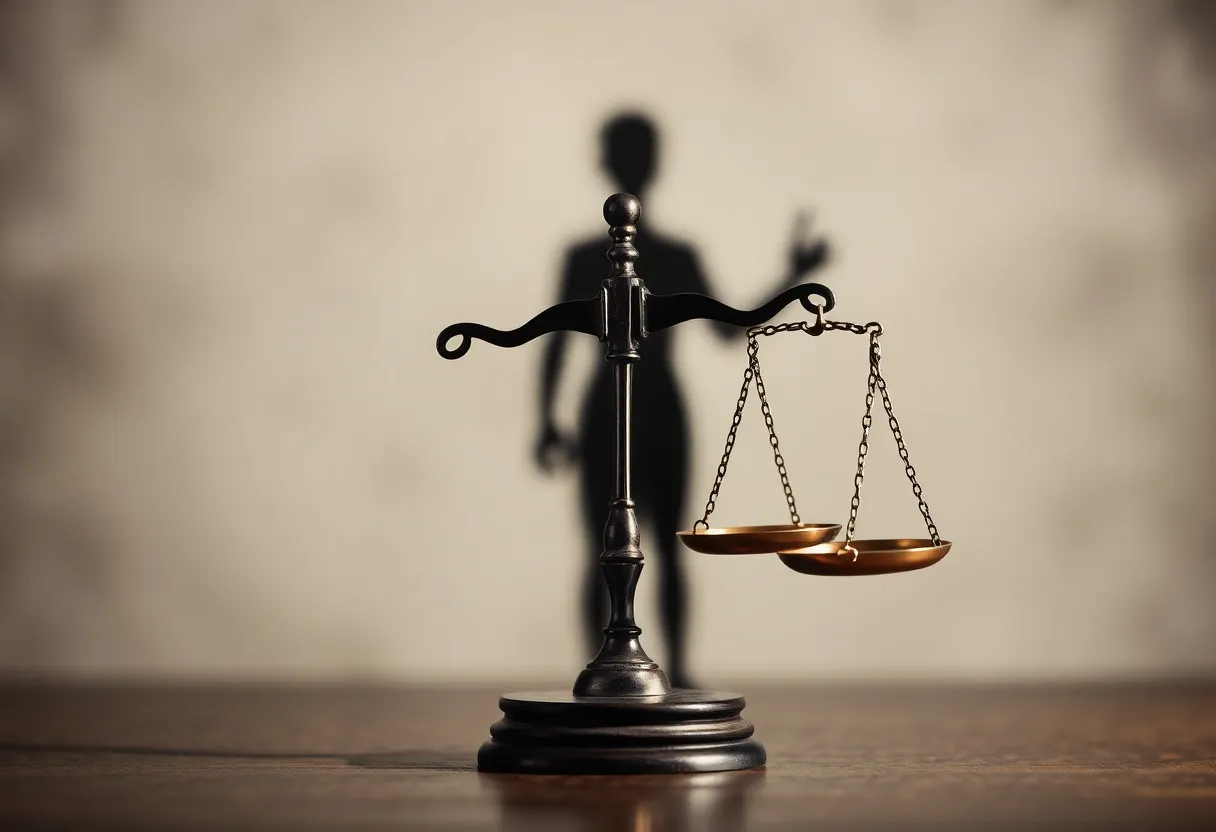 Symbolic representation of justice and accountability in the context of sex trafficking