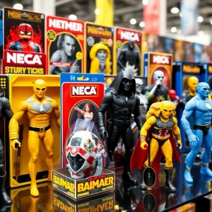 Display of NECA exclusive action figures at San Diego Comic-Con